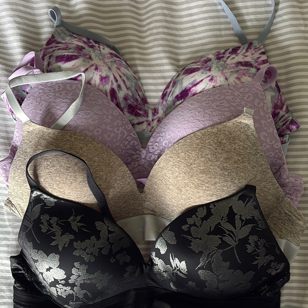 Victoria’s Secret PINK Floral and Lace Women's Bra Set Wireless PushIp